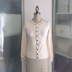 NWT Banana Republic cream and black cardigan s XS